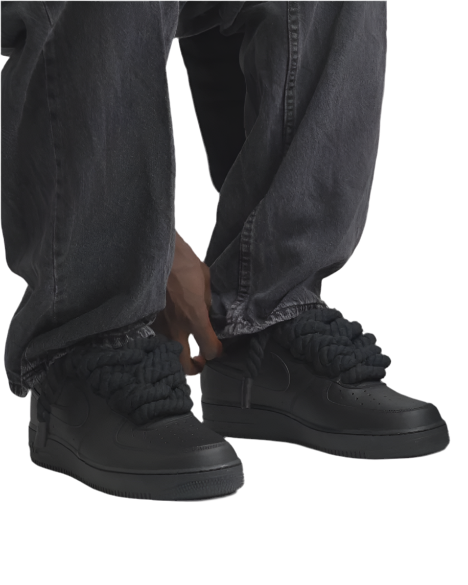 Air force 1 black  rope laces