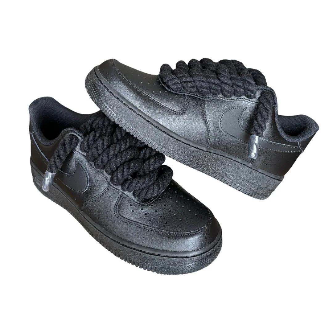 Air force 1 black  rope laces