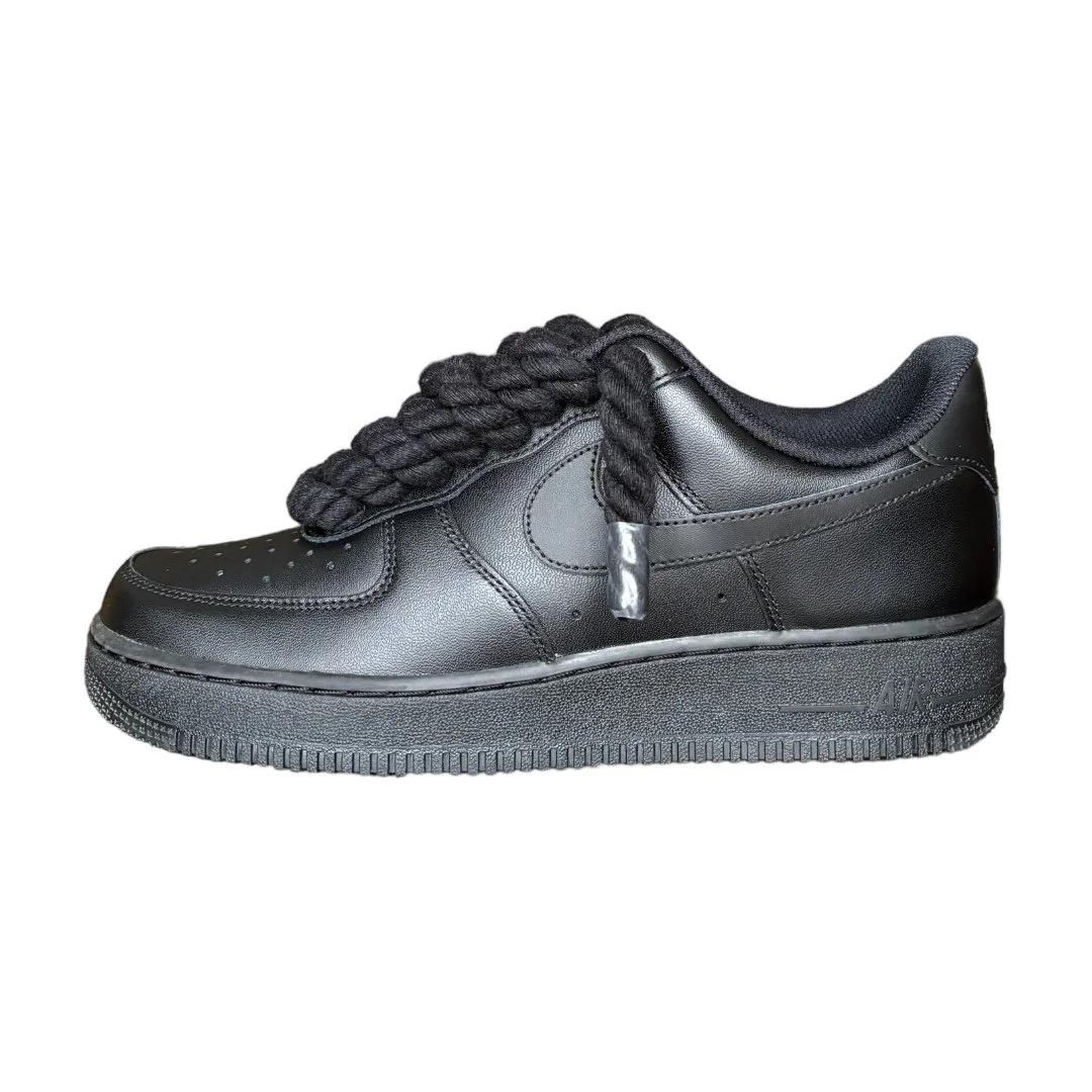 Air force 1 black  rope laces